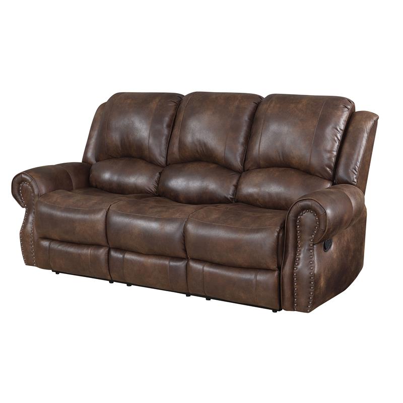 Navarro  Saddle Brown Faux Leather 3-piece Motion Set