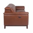 Bergamo Top Grain Leather Power Reclining Sofa in Brown/Mocha Legs
