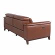 Bergamo Top Grain Leather Power Reclining Sofa in Brown/Mocha Legs
