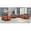 Bergamo Top Grain Leather Power Reclining Sofa in Brown/Mocha Legs
