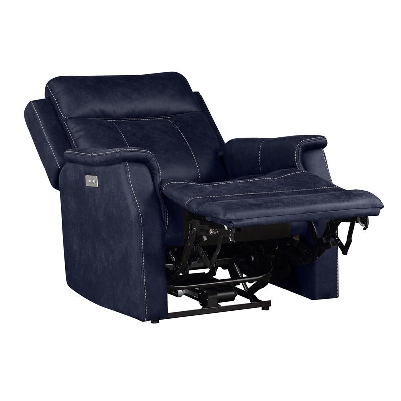 Valencia Ocean Blue Faux Leather Dual Power Recliner