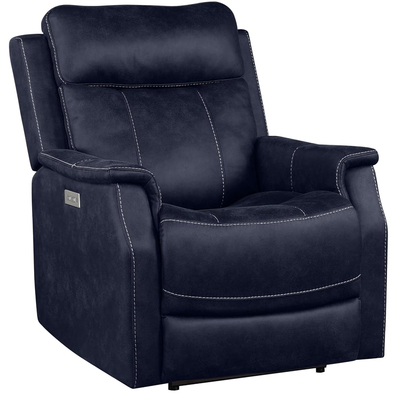 Valencia Ocean Blue Faux Leather Dual Power Recliner