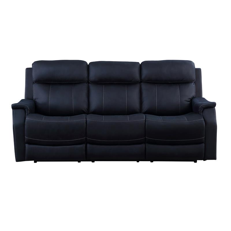 Valencia Ocean Blue Faux Leather Dual Power Reclining Sofa