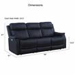 Valencia Ocean Blue Faux Leather Dual Power Reclining Sofa