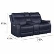 Valencia Ocean Blue Faux Leather 3-piece Dual Power Reclining Set