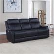 Valencia Ocean Blue Faux Leather 3-piece Dual Power Reclining Set