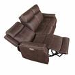 Valencia Walnut Brown Faux Leather 3-piece Dual Power Reclining Set