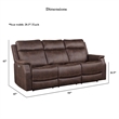 Valencia Walnut Brown Faux Leather 3-piece Dual Power Reclining Set