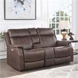 Valencia Walnut Brown Faux Leather 3-piece Dual Power Reclining Set