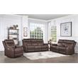Valencia Walnut Brown Faux Leather 3-piece Dual Power Reclining Set