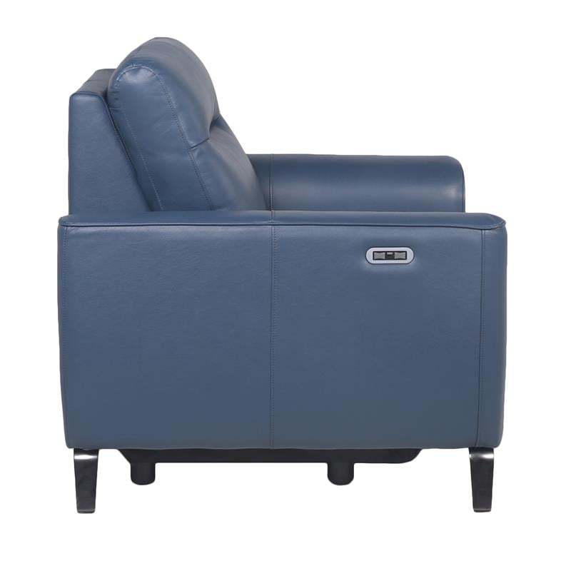 Sansa Ocean Blue Top Grain Leather Power Reclining Chair