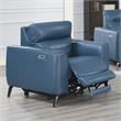 Sansa Ocean Blue Top Grain Leather Power Reclining Chair