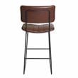 Tribeca Metal and Brown Faux Leather Commercial Grade Bar Stool