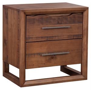 lofton 2-drawer mocha brown wood nightstand