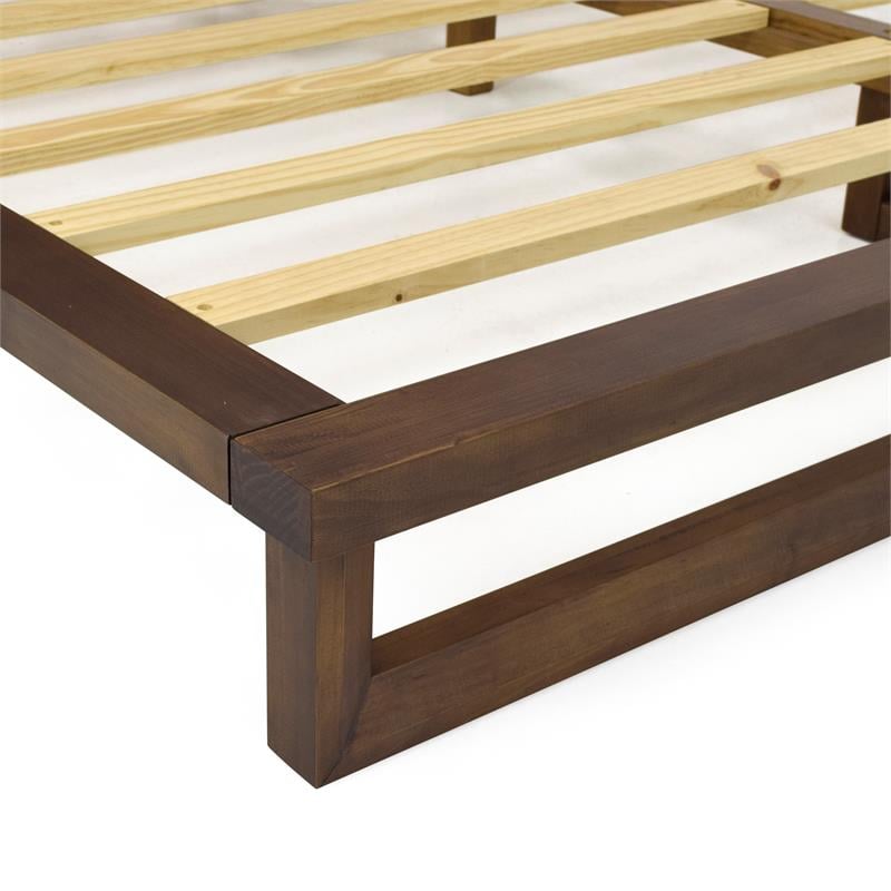 Lofton Queen Mocha Brown Wood Platform Bed
