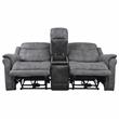 Morrison Power Console Loveseat Stone Faux Suede Fabric