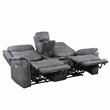 Morrison Power Console Loveseat Stone Faux Suede Fabric