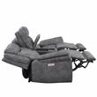 Morrison Power Console Loveseat Stone Faux Suede Fabric