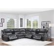 Denver 7 Piece Charcoal Leather Power Reclining Sectional
