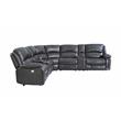 Denver 7 Piece Charcoal Leather Power Reclining Sectional