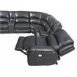 Denver 7 Piece Charcoal Leather Power Reclining Sectional