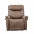 Morrison Camel Brown Polyester Faux Suede Leather Power Recliner