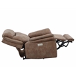 Morrison Camel Brown Polyester Faux Suede Leather Power Recliner