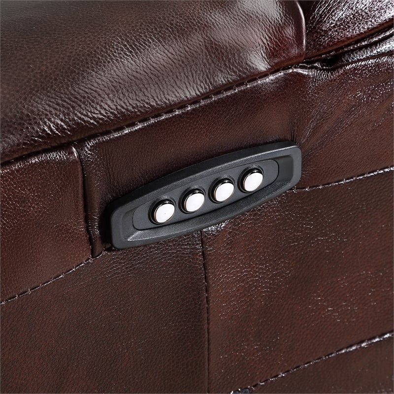 Denver Brown Leather 7-Piece Power Reclining Sectional