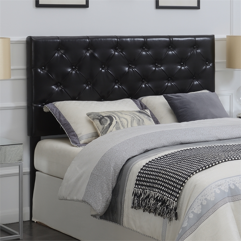 Kassel Dark Brown Faux Leather Queen Headboard