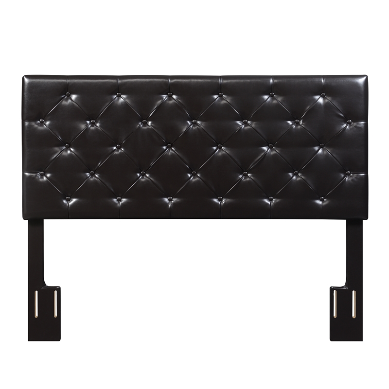 Kassel Dark Brown Faux Leather Queen Headboard