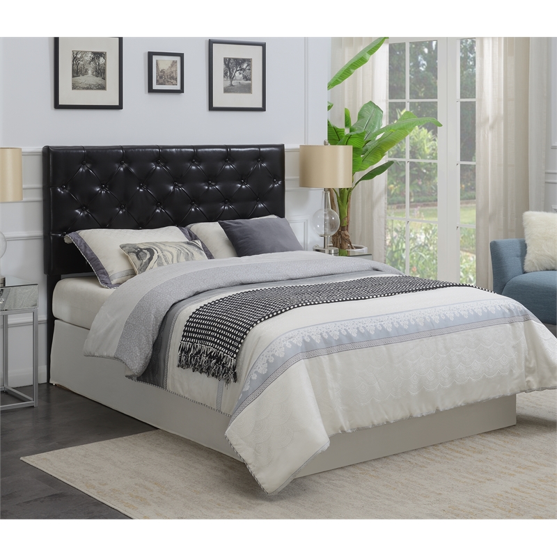 Kassel Dark Brown Faux Leather Queen Headboard