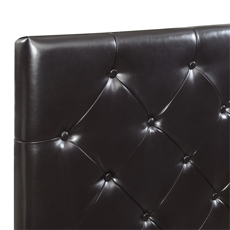 Kassel Dark Brown Faux Leather Queen Headboard