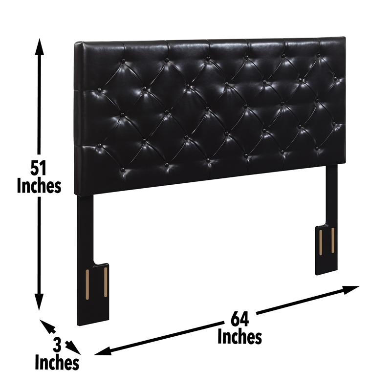 Kassel Dark Brown Faux Leather Queen Headboard