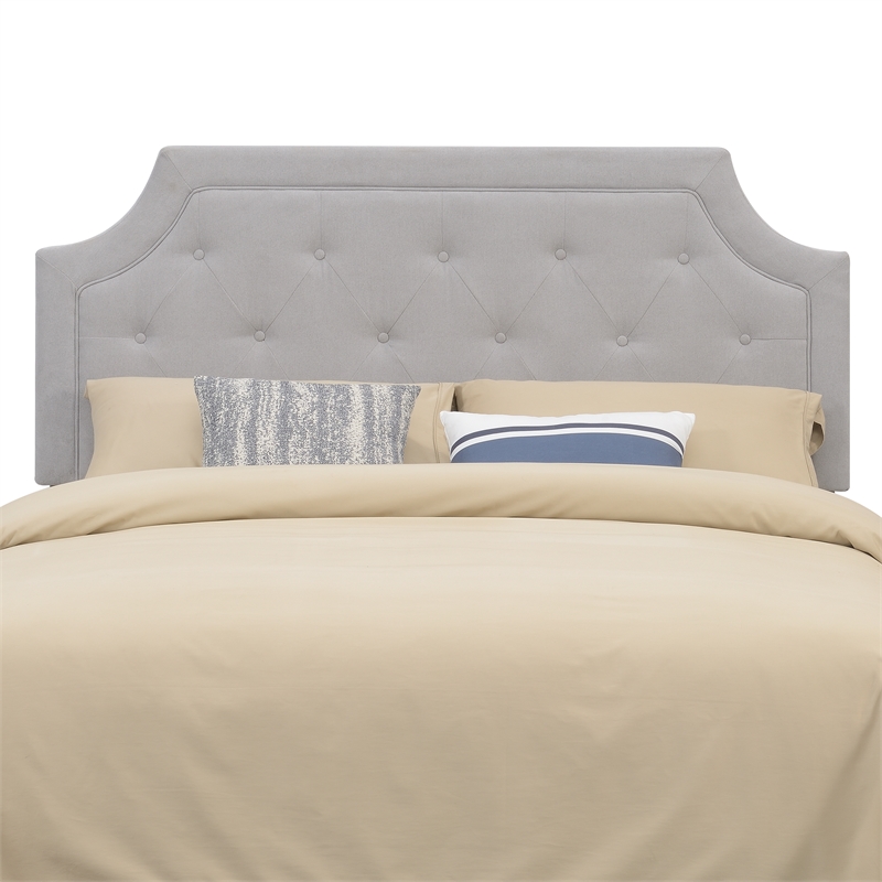 Alta Gray Microfiber Upholstered Diamond Tufted Queen Headboard