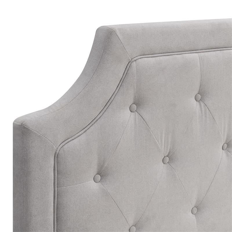 Alta Gray Microfiber Upholstered Diamond Tufted Queen Headboard
