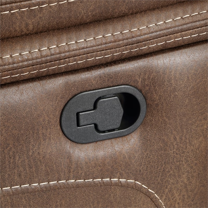 Lehi Cocoa Brown Faux Leather 6-Piece Manual Reclining Sectional