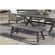 Marina Brown Aluminum Patio Backless Bench