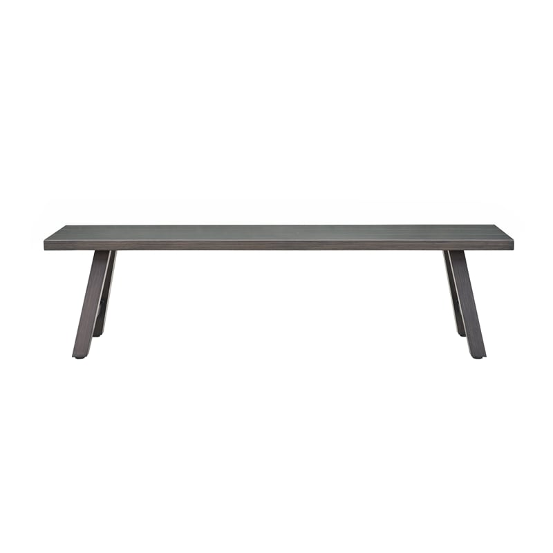 Marina Brown Aluminum Patio Backless Bench