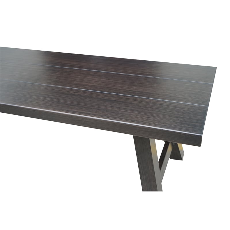 Marina Brown Aluminum Patio Backless Bench