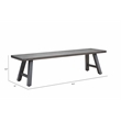 Marina Brown Aluminum Patio Backless Bench