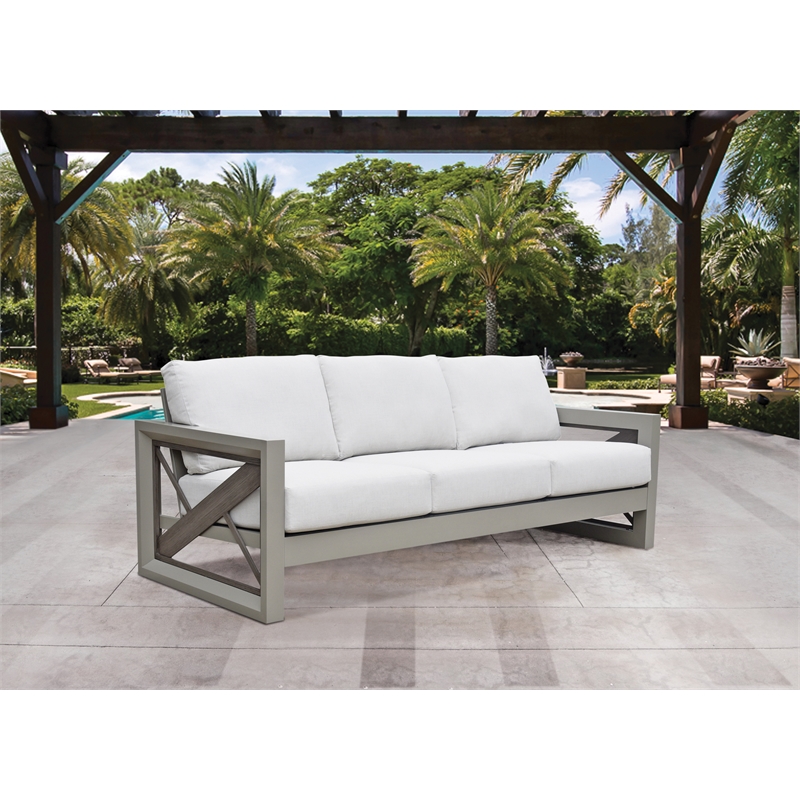 Steve Silver Dalilah Gray Aluminum Patio Sofa