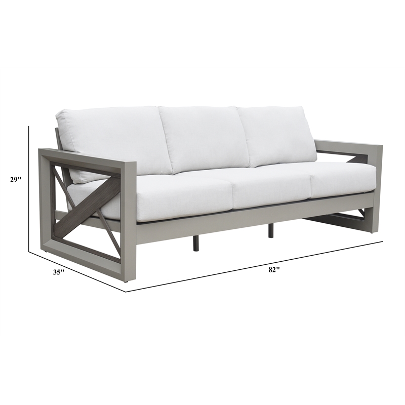 Steve Silver Dalilah Gray Aluminum Patio Sofa