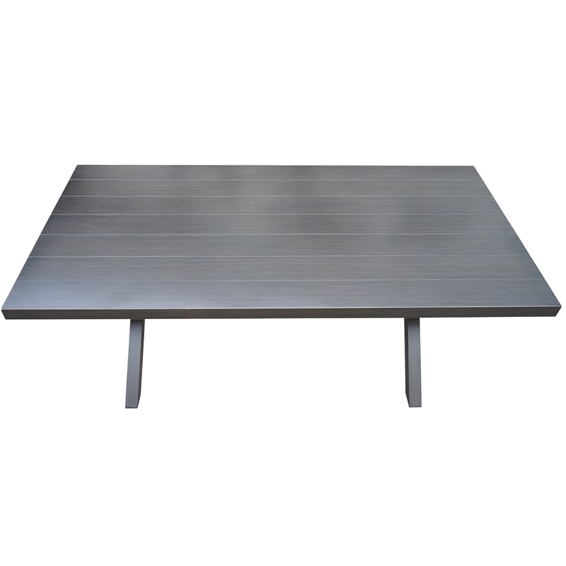Marina Brown Aluminum Rectanglular Patio Table