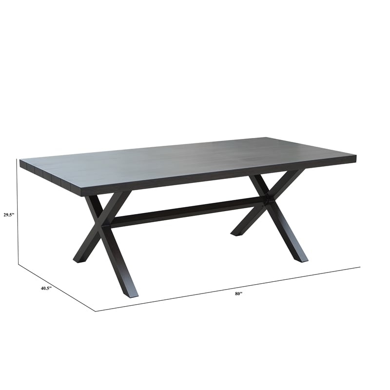 Marina Brown Aluminum Rectanglular Patio Table
