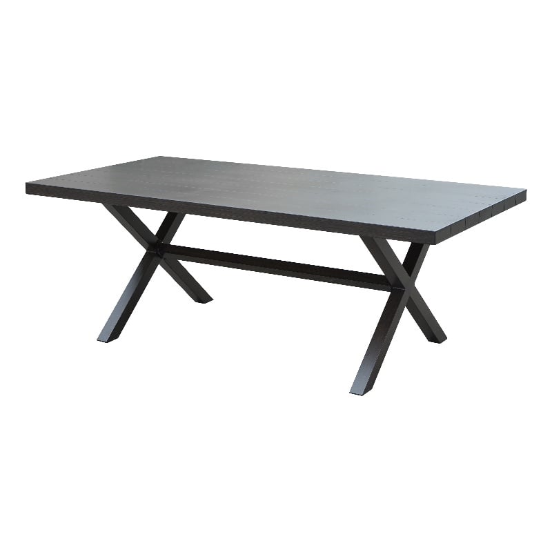 Marina Brown Aluminum Rectanglular Patio Table