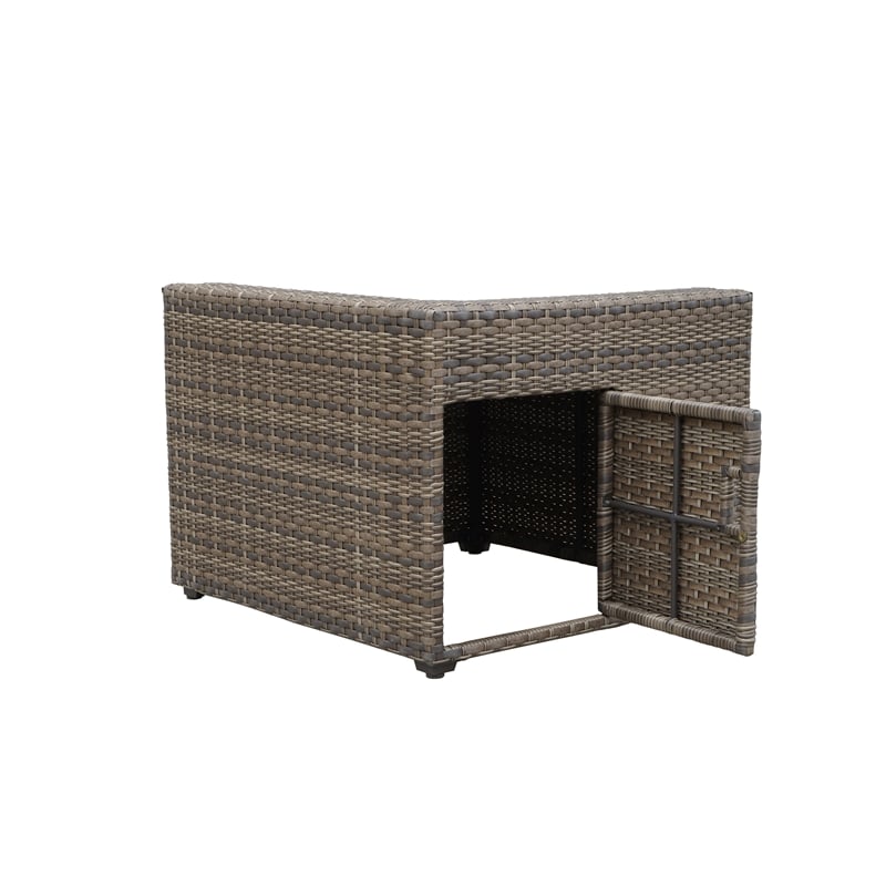 Tamyra Driftwood Gray 7-Piece Wicker Sectional