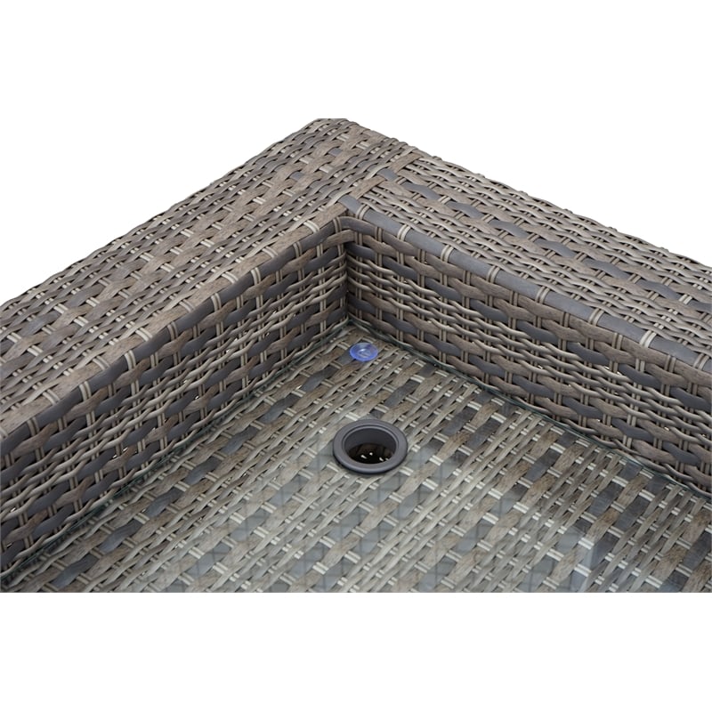 Tamyra Driftwood Gray 7-Piece Wicker Sectional