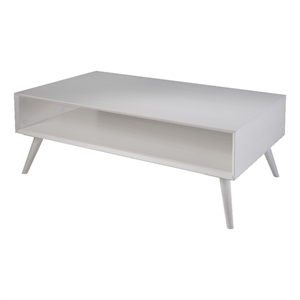 elin white solid wood coffee table