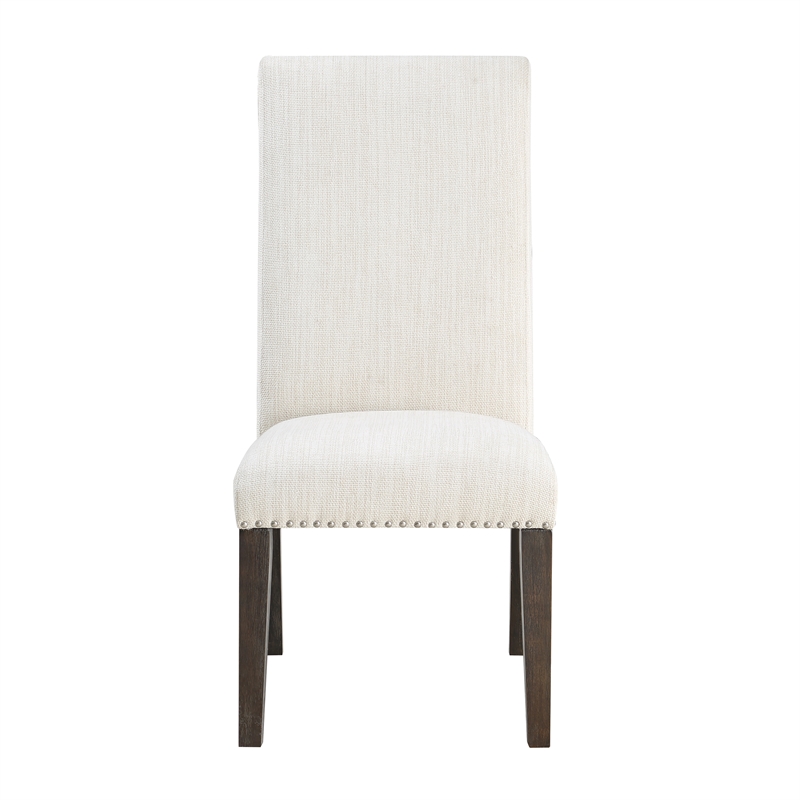 Hutchins Washed Espresso Wood with Cream Upholstery Dining Chair