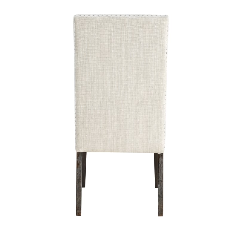 Hutchins Washed Espresso Wood with Cream Upholstery Dining Chair